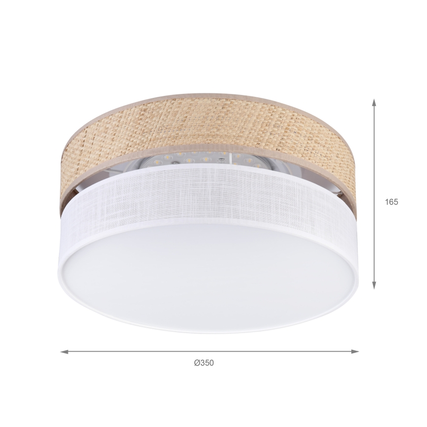 LED φωτιστικό οροφής SIRJA BOHO LED/20W/230V 4000K διάμ. 35 cm μπεζ/λευκό