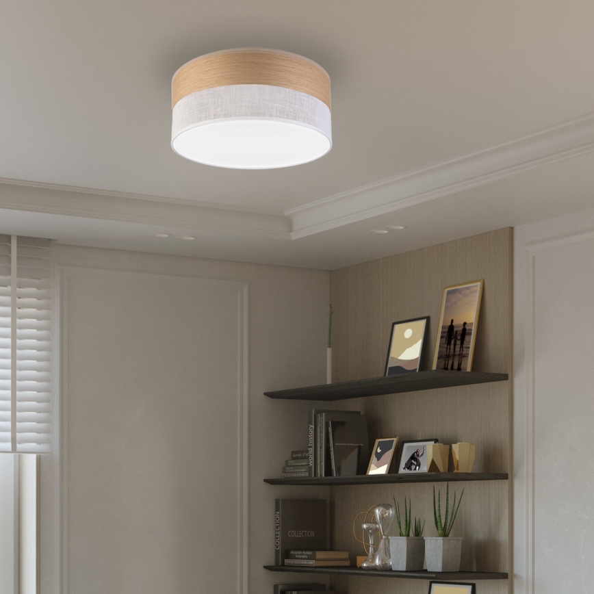 Φωτιστικό οροφής LED SIRJA WOOD LED/20W/230V διάμετρος 35 cm λευκό/δρυς