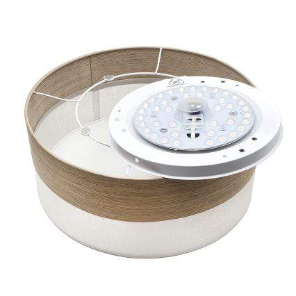 Φωτιστικό οροφής LED SIRJA WOOD LED/20W/230V διάμετρος 35 cm λευκό/δρυς