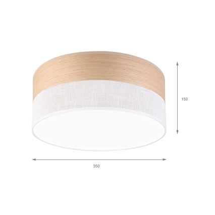 Φωτιστικό οροφής LED SIRJA WOOD LED/20W/230V διάμετρος 35 cm λευκό/δρυς