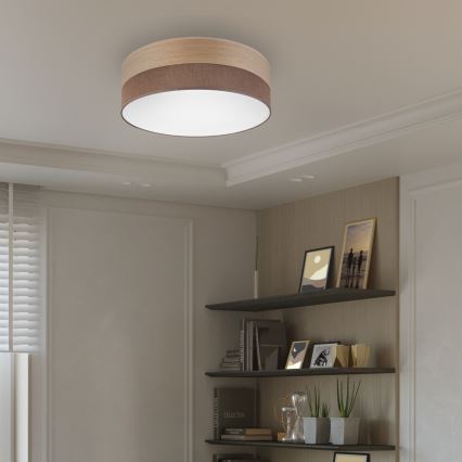 Φωτιστικό οροφής LED SIRJA WOOD LED/36W/230V διάμετρος 45 cm καφέ/δρυς