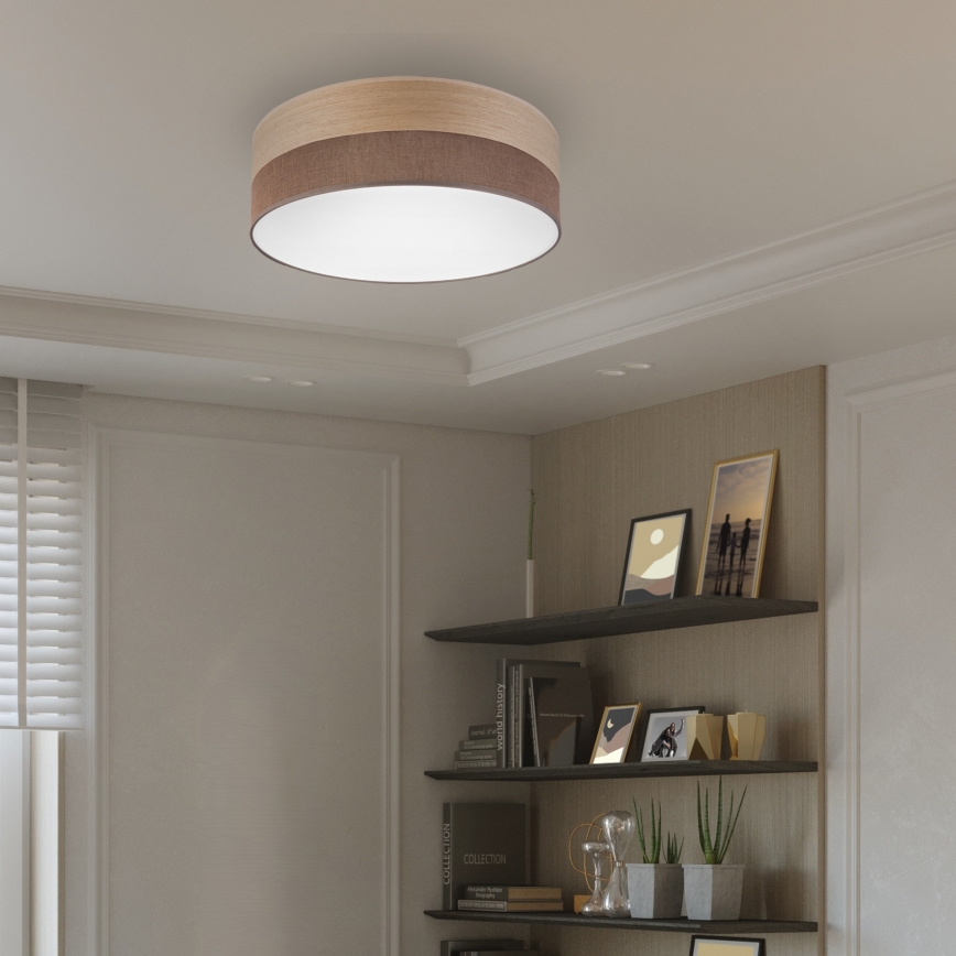 Φωτιστικό οροφής LED SIRJA WOOD LED/36W/230V διάμετρος 45 cm καφέ/δρυς