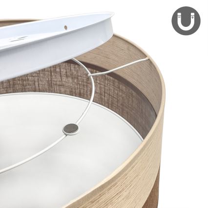 Φωτιστικό οροφής LED SIRJA WOOD LED/36W/230V διάμετρος 45 cm καφέ/δρυς