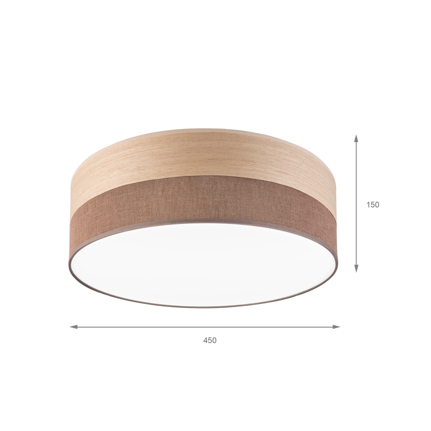 Φωτιστικό οροφής LED SIRJA WOOD LED/36W/230V διάμετρος 45 cm καφέ/δρυς