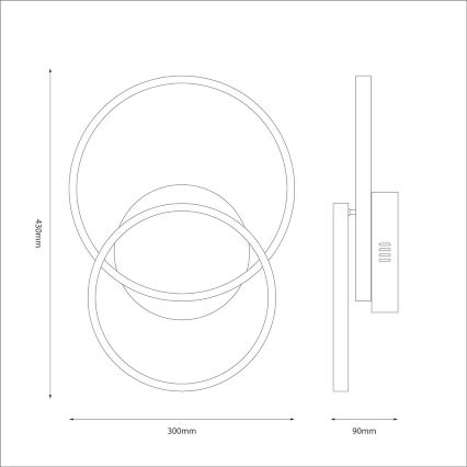 Φωτιστικό οροφής LED TITANO LED/12W/230V μαύρο