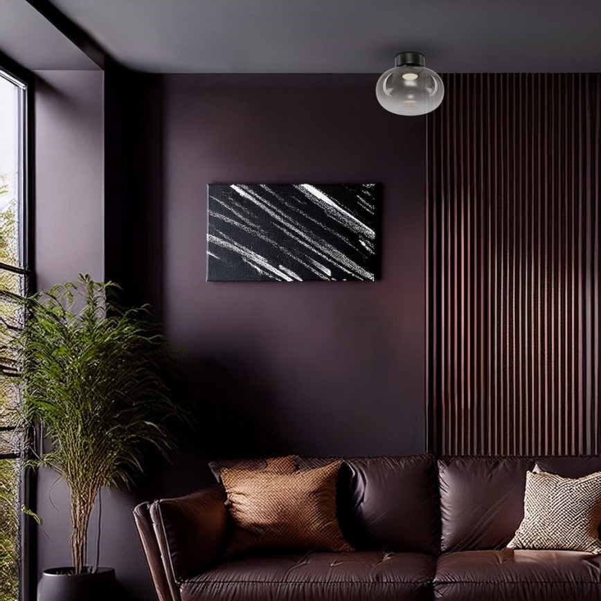 Φωτιστικό οροφής LED VASO LED/4W/230V διάμετρος 18 cm μαύρο/φιμέ