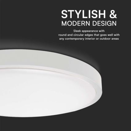 LED φωτιστικό οροφής για μπάνιο LED/18W/230V 4000K IP44 Ø 25 cm λευκό