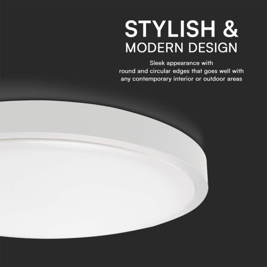 LED φωτιστικό οροφής για μπάνιο LED/18W/230V 4000K IP44 Ø 25 cm λευκό