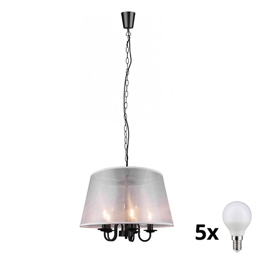 Φωτιστικό οροφής LED με αλυσίδα CIMA 5xE14/40W/230V γκρι
