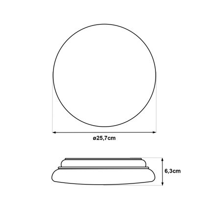 Φωτιστικό οροφής LED με αισθητήρα κίνησης LENA LED/12W/230V, διάμ. 25,7 cm, λευκό