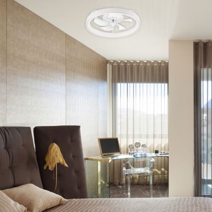 LED Φωτιστικό οροφής dimmable με ανεμιστήρα FARGO LED/37W/230V λευκό + τηλεχειριστήριο