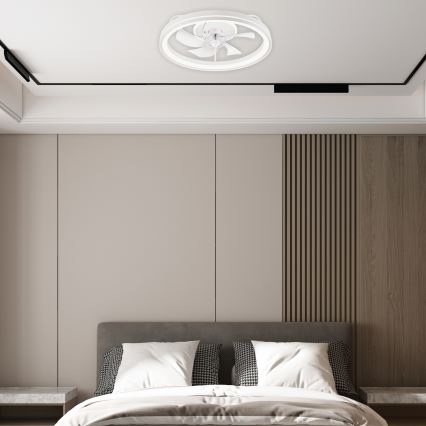 LED Φωτιστικό οροφής dimmable με ανεμιστήρα FARGO LED/37W/230V λευκό + τηλεχειριστήριο