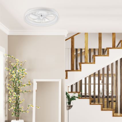 LED Φωτιστικό οροφής dimmable με ανεμιστήρα FARGO LED/37W/230V λευκό + τηλεχειριστήριο