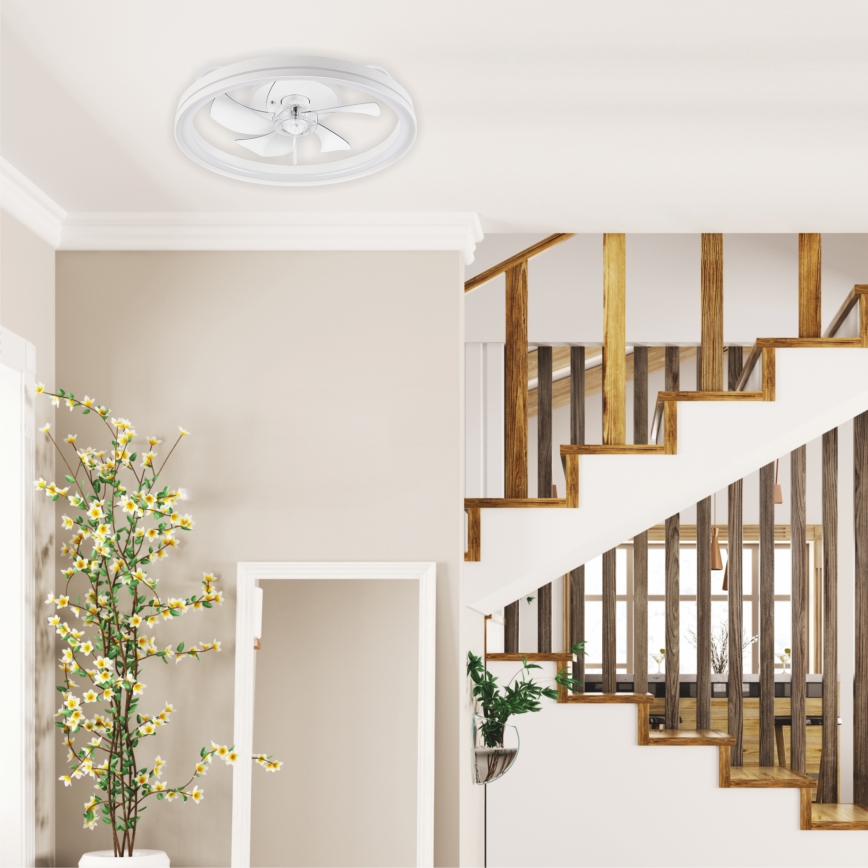 LED Φωτιστικό οροφής dimmable με ανεμιστήρα FARGO LED/37W/230V λευκό + τηλεχειριστήριο