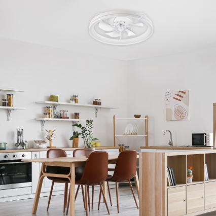 LED Φωτιστικό οροφής dimmable με ανεμιστήρα FARGO LED/37W/230V λευκό + τηλεχειριστήριο