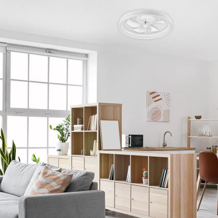 LED Φωτιστικό οροφής dimmable με ανεμιστήρα FARGO LED/37W/230V λευκό + τηλεχειριστήριο