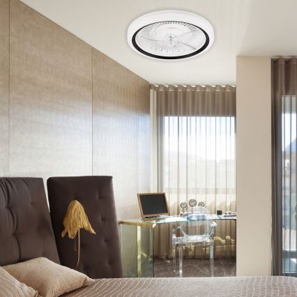 LED Φωτιστικό οροφής dimmable με ανεμιστήρα GEMMA LED/37W/230V λευκό + τηλεχειριστήριο
