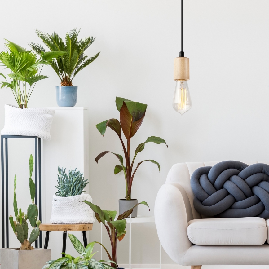 Φωτιστικό οροφής με καλώδιο LEON 1xE27/60W/230V οξιά