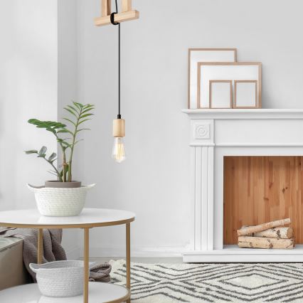 Φωτιστικό οροφής με καλώδιο LEON 1xE27/60W/230V οξιά