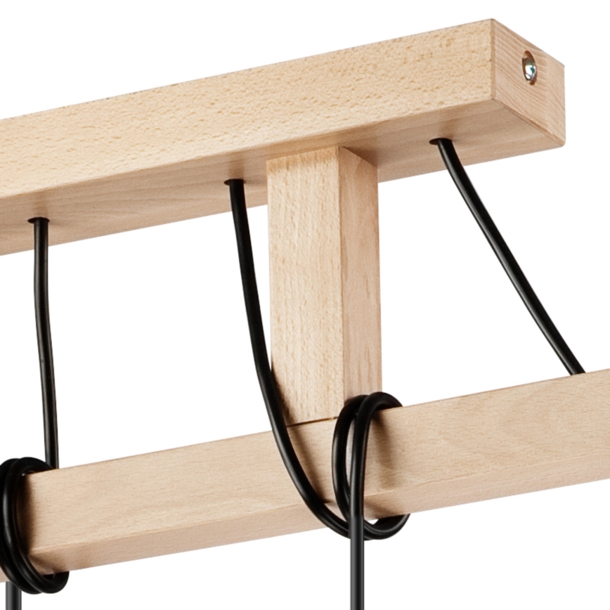 Φωτιστικό οροφής με καλώδιο LEON 5xE27/60W/230V οξιά