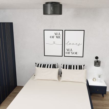 Φωτιστικό οροφής LOFT SHADE 3xE27/60W/230V μαύρο