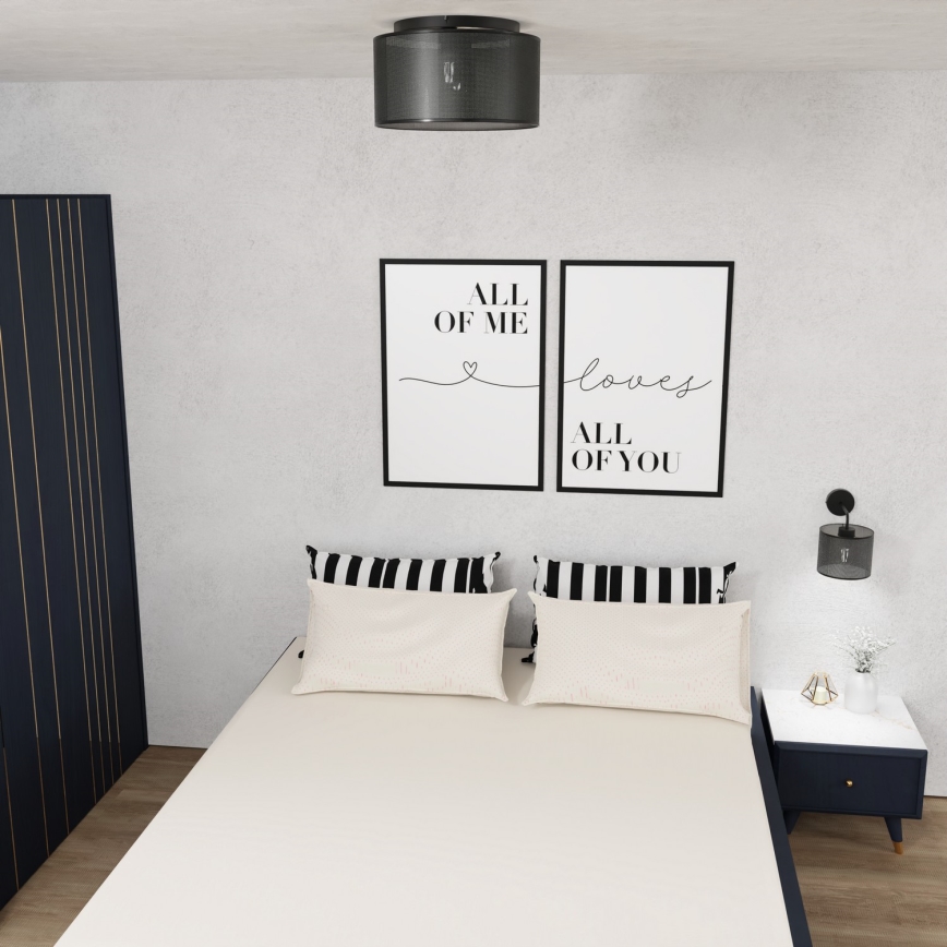 Φωτιστικό οροφής LOFT SHADE 3xE27/60W/230V μαύρο