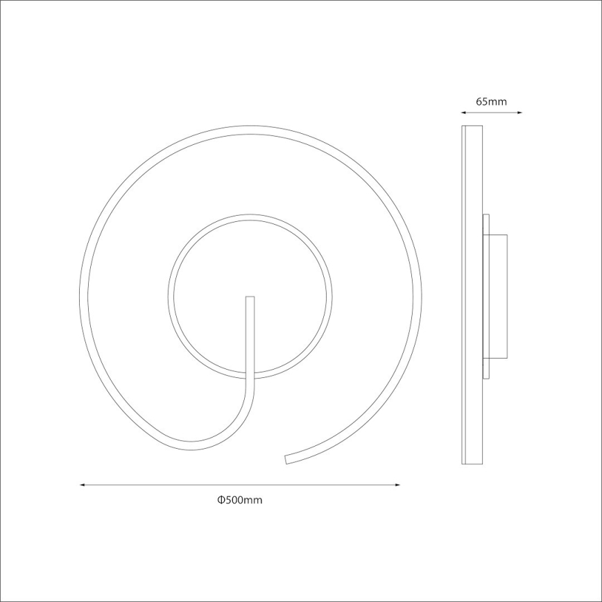 Φωτιστικό οροφής LORENZO LED/22W/230V Ø 50 cm μαύρο