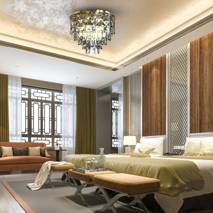 Φωτιστικό οροφής LUXURIA 9xE14/40W/230V διάμετρος 48 cm χρυσό