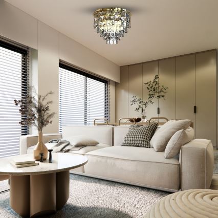 Φωτιστικό οροφής LUXURIA 9xE14/40W/230V διάμετρος 48 cm χρυσό