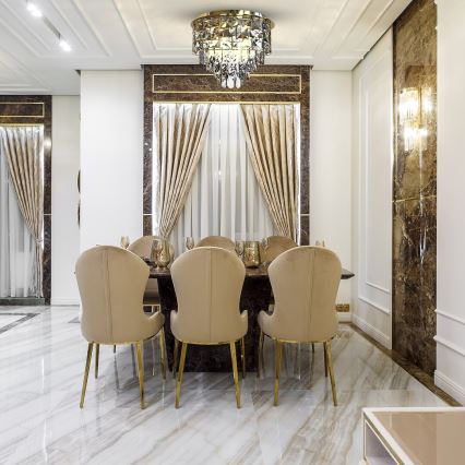 Φωτιστικό οροφής LUXURIA 9xE14/40W/230V διάμετρος 48 cm χρυσό