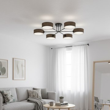 Φωτιστικό οροφής MAGA 6xE14/10W/230V καφέ