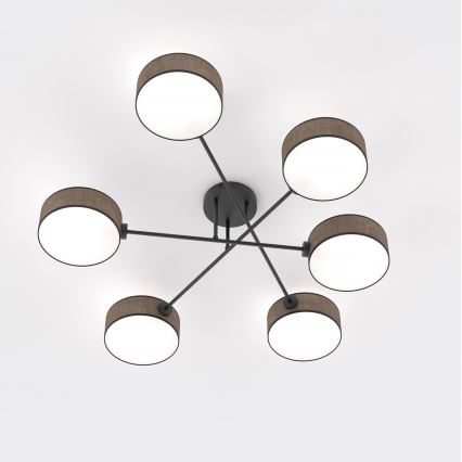 Φωτιστικό οροφής MAGA 6xE14/10W/230V καφέ