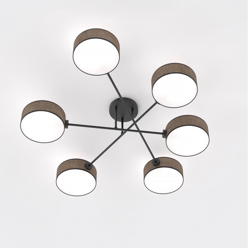 Φωτιστικό οροφής MAGA 6xE14/10W/230V καφέ