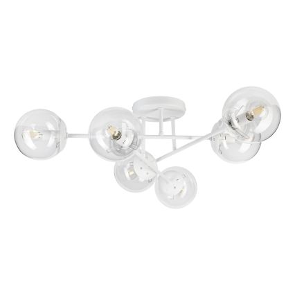 Φωτιστικό οροφής MALENA 6xE14/5W/230V λευκό/διαφανές