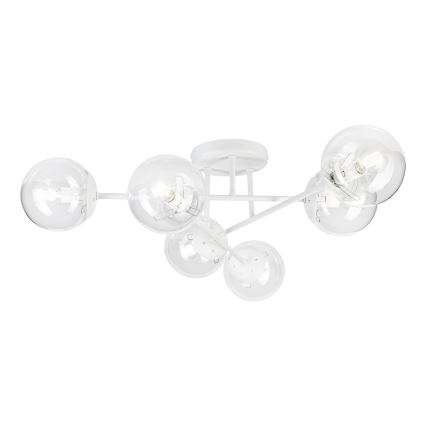 Φωτιστικό οροφής MALENA 6xE14/5W/230V λευκό/διαφανές