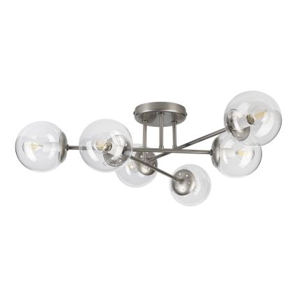 Φωτιστικό οροφής MALENA 6xE14/5W/230V ματ χρώμιο/διάφανο