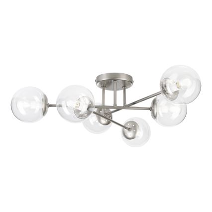 Φωτιστικό οροφής MALENA 6xE14/5W/230V ματ χρώμιο/διάφανο