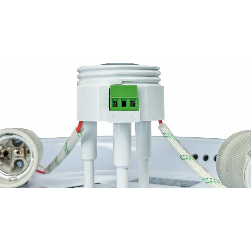 Φωτιστικό οροφής με αισθητήρα κίνησης και λυκόφωτος MANA 2xE27/40W/230V Ø 30 cm λευκό