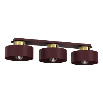 Φωτιστικό οροφής MARTI 3xE27/15W/230V 68x20,5 cm μπορντό/χρυσό