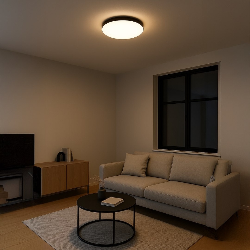 Φωτιστικό οροφής MAYA LED/36W/230V, διάμ. 50 cm, μαύρο