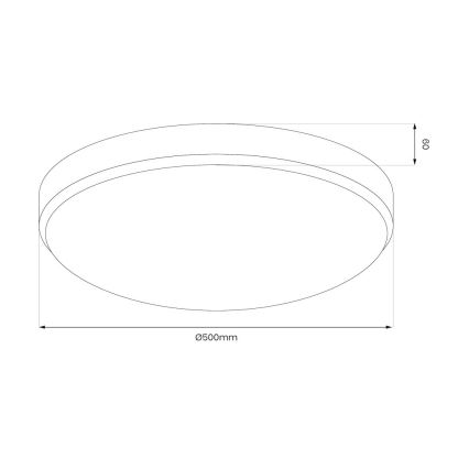 Φωτιστικό οροφής MAYA LED/36W/230V, διάμ. 50 cm, μαύρο