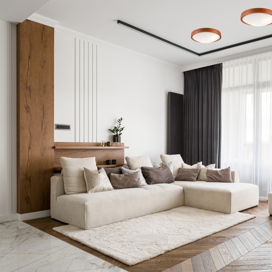 Οροφιαίο φωτιστικό MEDA 2xE27/60W/230V πεύκο