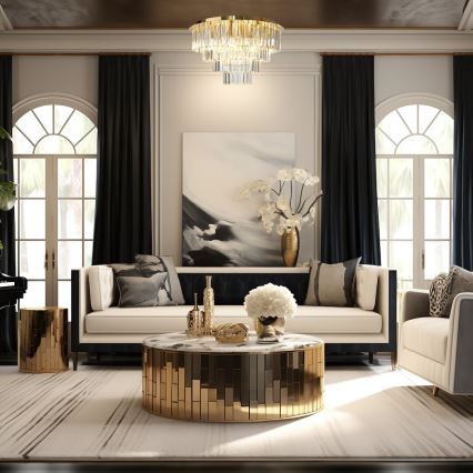 Φωτιστικό οροφής MILANO 9xE14/40W/230V χρυσό