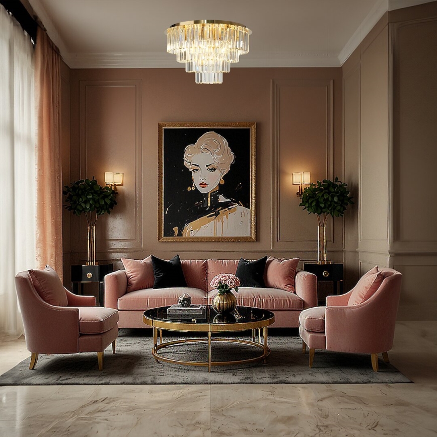 Φωτιστικό οροφής MILANO 9xE14/40W/230V χρυσό