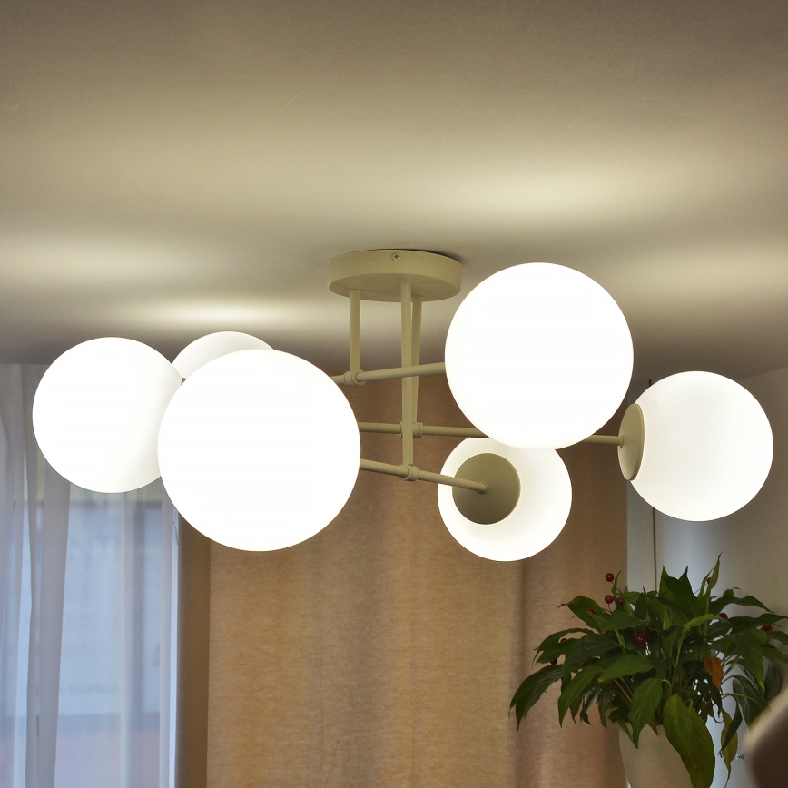 Φωτιστικό οροφής MOON 6xE27/15W/230V εκρού