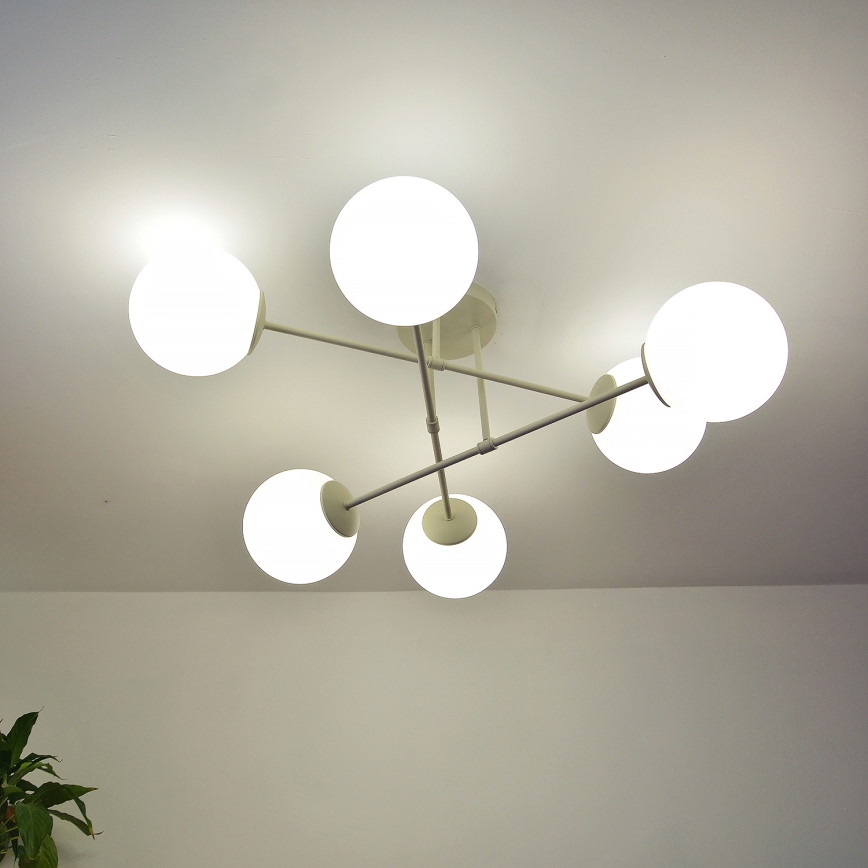 Φωτιστικό οροφής MOON 6xE27/15W/230V εκρού