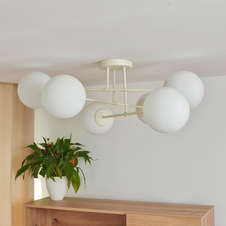 Φωτιστικό οροφής MOON 6xE27/15W/230V εκρού