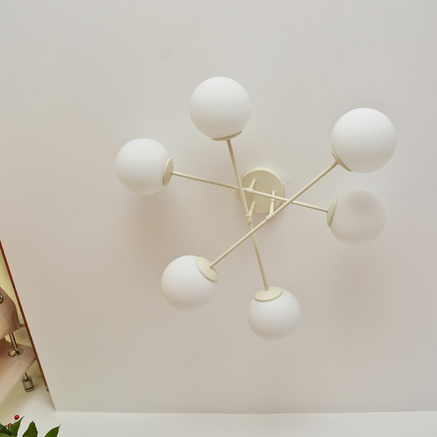 Φωτιστικό οροφής MOON 6xE27/15W/230V εκρού