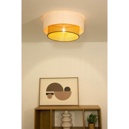 Φωτιστικό οροφής NATIA 1xE27/60W/230V Ø 45 εκ. λευκό/καφέ
