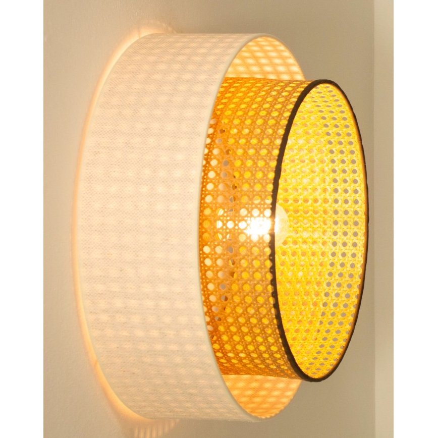 Φωτιστικό οροφής NATIA 1xE27/60W/230V Ø 45 εκ. λευκό/καφέ